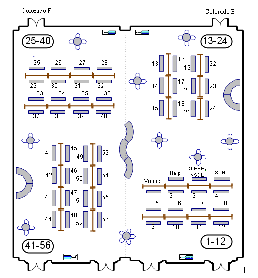 Poster layout diagram, Colorado Ballroom E/F